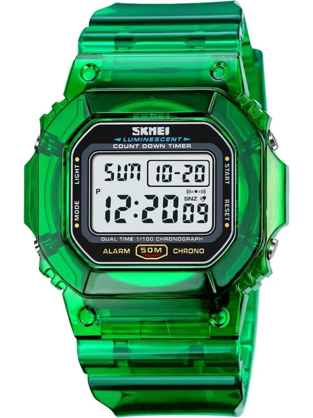 Stylish Digital Watch for Men & Women, Dual Time Display, 50M Waterproof